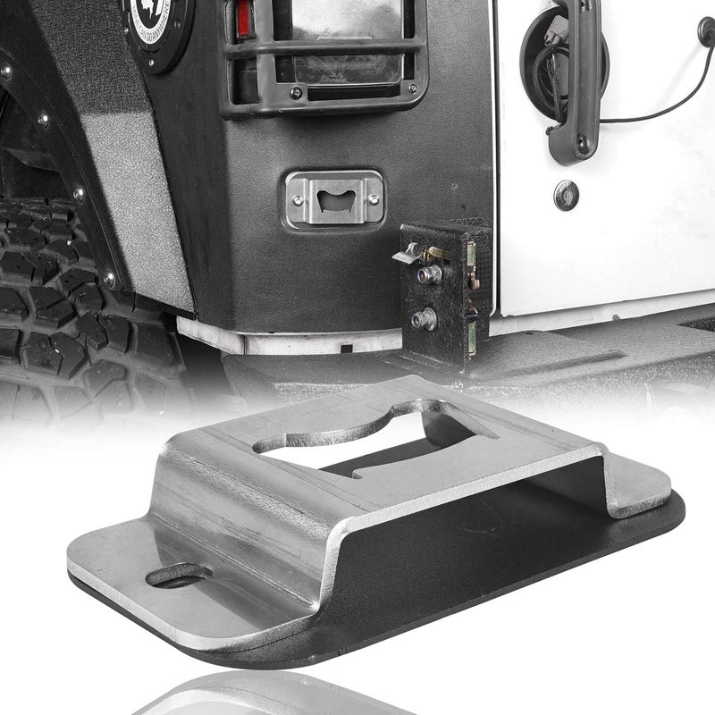 Hooke Road Wrangler Bottle Opener Rear License Plate Tailgate Accessory for 2007-2018 Jeep JK Wrangler & Unlimited Sport Sahara Rubicon - Image 1